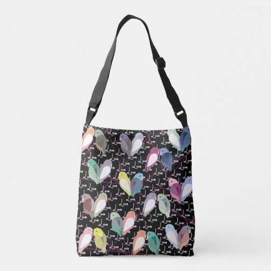 Sac Ajustable Inséparables - beaucoup - amour blanc - lignes ros (Dos)