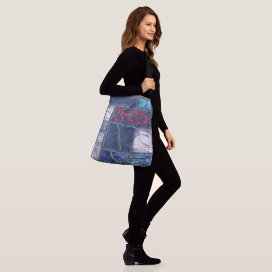Sac Ajustable Inspiré par Denim Patchwork (Sur le modèle)