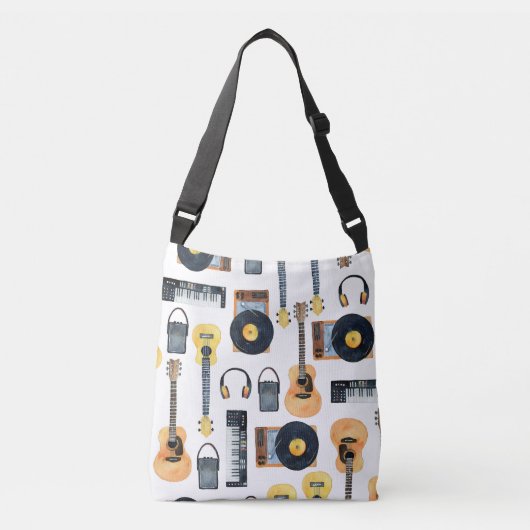 Sac Ajustable Instruments de musique : aquarelle transparente (Devant)