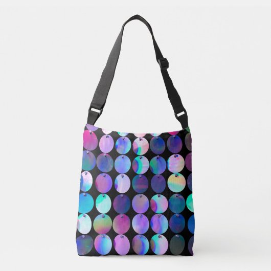 Sac Ajustable Iridescente métallique Cercles bleu pourpre (Devant)