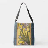 Sac Ajustable Iris Fleur Art Nouveau Vitrail Bleu Or (Dos)
