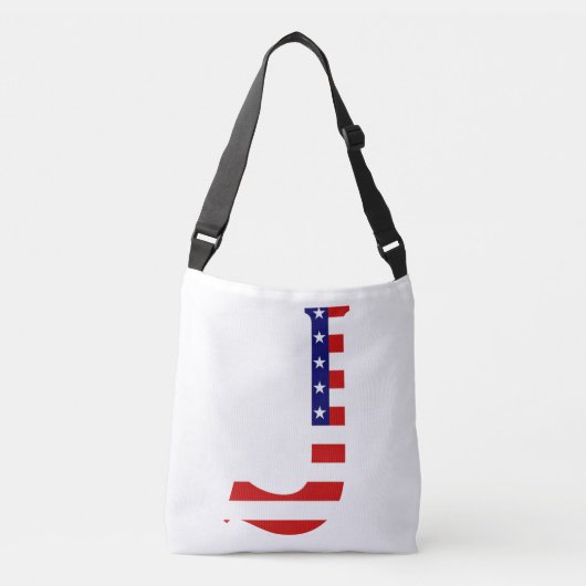 Sac Ajustable J Monogram superposé sur le drapeau américain cbcn (Devant)