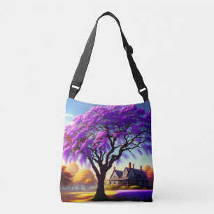 Sac Ajustable Jacaranda Tree Farm House, Crossbody Bag
