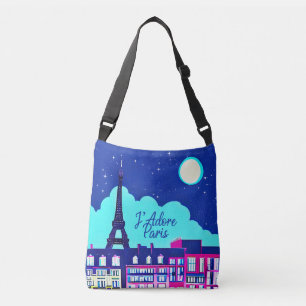 Sac Ajustable J'adore Paris - Imaginaire Paris sous une Pleine l