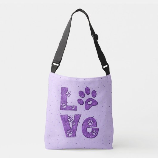 Sac Ajustable J'aime les chats - violet (Devant)
