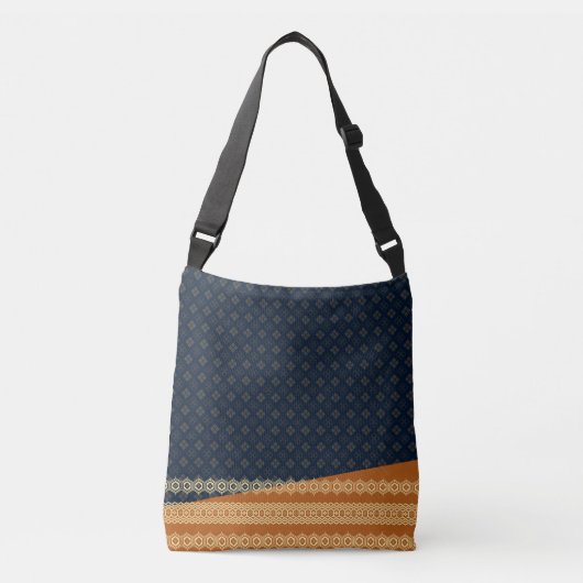 Sac Ajustable Japanese Tortoise and Diamond Pattern Gold Navy (Devant)