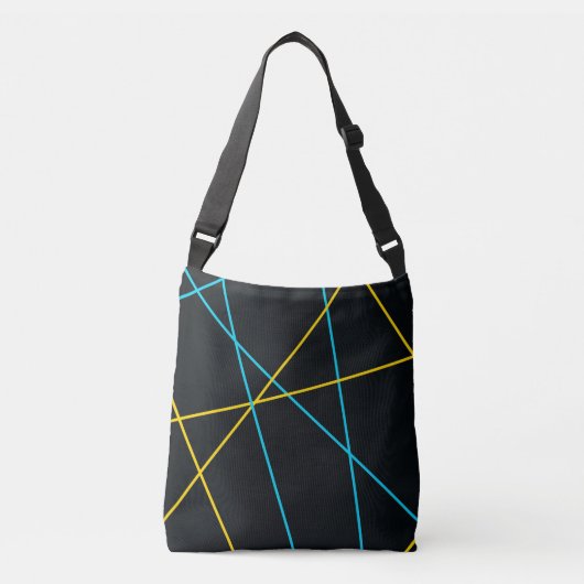 Sac Ajustable Jaune, Bleu, cool, tendance, urbain, lignes modern (Devant)