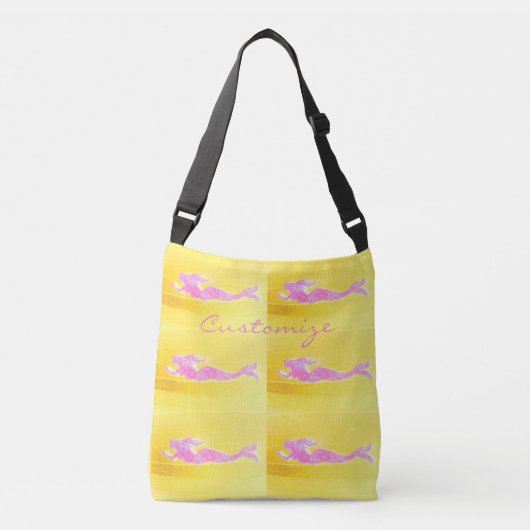 Sac Ajustable jaune rose de natation de sirènes (Devant)