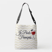 Sac Ajustable Je Parle Francais Je parle le béret en verre de vi (Dos)