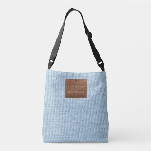 Sac Ajustable Jeans bleu moderne Texture Patch en cuir (Dos)