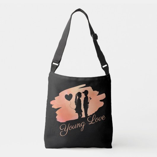 Sac Ajustable Jeune amour Valentine's Couple Silhouette (Devant)