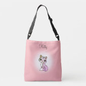 Sac Ajustable Joli chaton tabby sur fond rose corail (Dos)