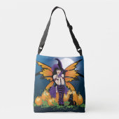 Sac Ajustable Joli citrouille de fée d'Halloween avec chat noir (Dos)