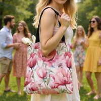 Joli Motif d'aquarelle florale rose Tulip