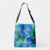 Sac Ajustable Joli Motif de fleurs d'Art Liquide Bleu & Vert (Dos)