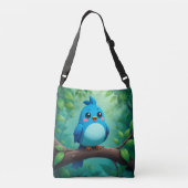 Sac Ajustable Joli Oiseau Bleu de Dessin Animé (Dos)