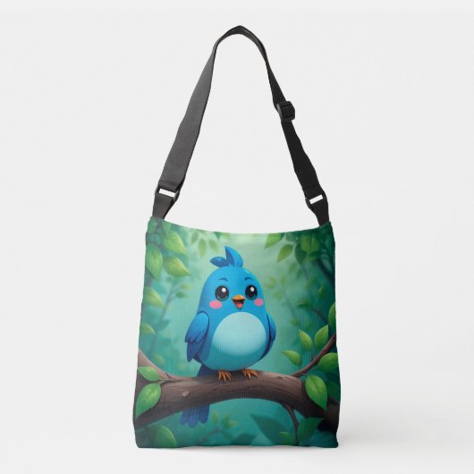 Sac Ajustable Joli Oiseau Bleu de Dessin Animé (Devant)