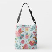 Sac Ajustable Joli Oiseaux et Motif Fleur Personnalisé (Dos)
