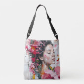 Sac Ajustable Jolie Femme Fleur Rose (Dos)