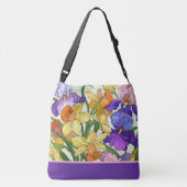 Sac Ajustable Jolie florale, iris peints, personnalisée (Dos)