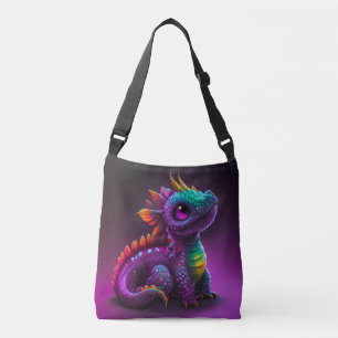 Sac Ajustable Jolie œuvre d'art de lézard dragon violet coloré