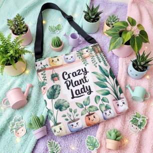 Sac Ajustable Jolie plante d'intérieur animée à l'aquarelle