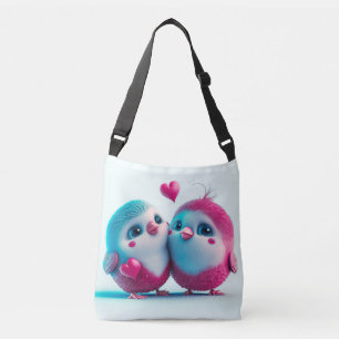 Sac Ajustable Jolis oiseaux aiment les cœurs, œuvre d'art inspir