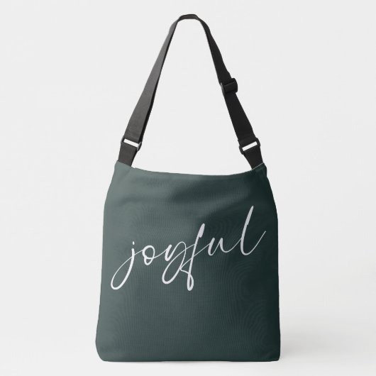 Sac Ajustable Joyeuse calligraphie moderne vert foncé (Devant)