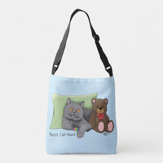 Sac Ajustable Joyeuse fête des mères Gray Chat (Dos)