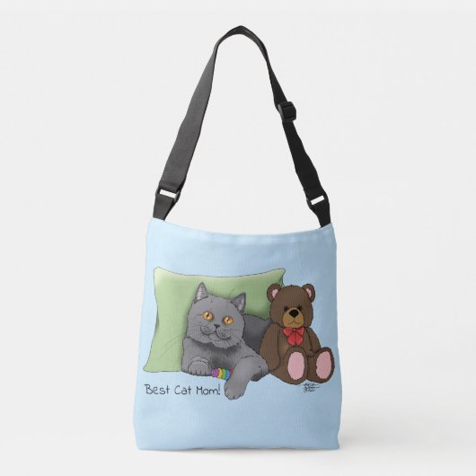 Sac Ajustable Joyeuse fête des mères Gray Chat (Devant)