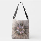Sac Ajustable Joyeuse Fleur Abstrait Beige Brown Floral Fractal (Devant)