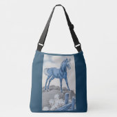 Sac Ajustable joyeux cheval en bleu (Devant)