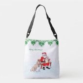 Sac Ajustable Joyeux Noël - Père Noël avec chat et chien (Dos)