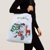 Sac Ajustable Joyeux Noël ! Snowman avec amis (De près)