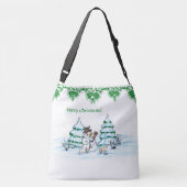 Sac Ajustable Joyeux Noël ! Snowman avec chat et chiot (Dos)