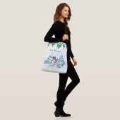 Sac Ajustable Joyeux Noël ! Snowman avec chat et chiot (Sur le modèle)