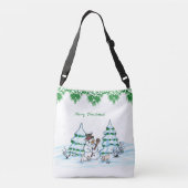Sac Ajustable Joyeux Noël ! Snowman avec chat et chiot (Dos)