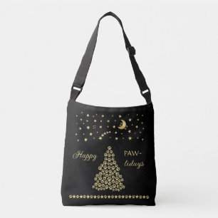 Sac Ajustable Joyeux Pawlidays, Or brillant Paw sapin de Noël