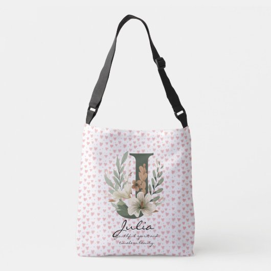 Sac Ajustable Julia's Graceful Charm - Boho Floral Monogramme (Dos)