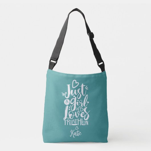 Sac Ajustable Just A Girl Cool Triathlon Turquoise Motivational (Devant)