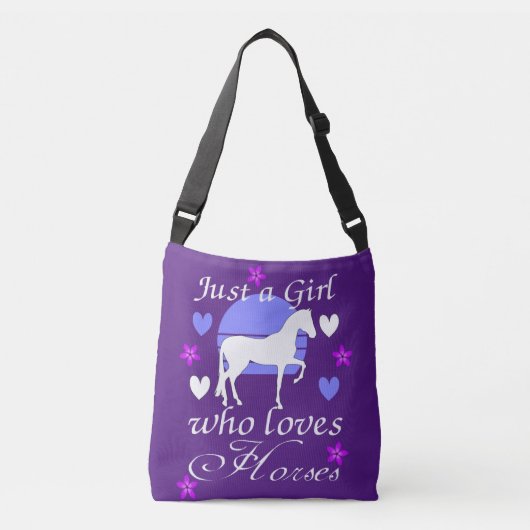 Sac Ajustable Juste une fille qui aime les chevaux en violet (Devant)