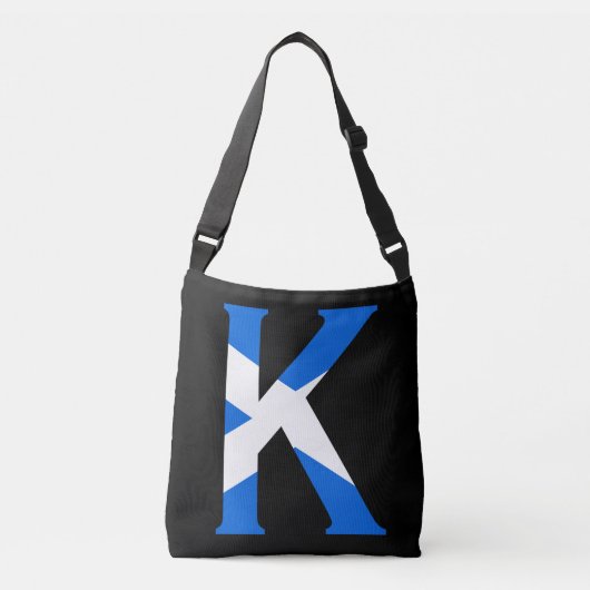 Sac Ajustable K Monogramme superposé sur le drapeau écossais cbt (Devant)