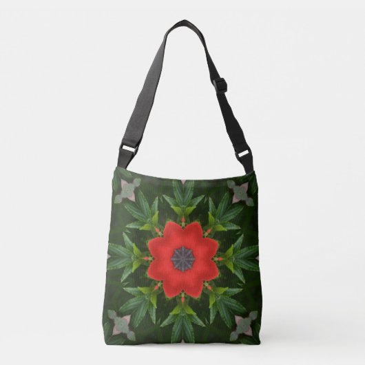 Sac Ajustable Kaleidoscope à fleurs rouges (Devant)