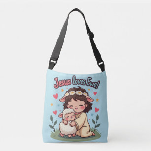 Sac Ajustable Kawaii Christian "Jesus aime Ewe" Pastel Design