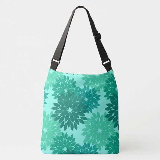 Sac Ajustable Kimono Floral moderne Imprimer, Turquoise, Turquoi (Devant)