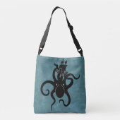 Sac Ajustable Kraken noir et bleu de l'océan profond (Dos)