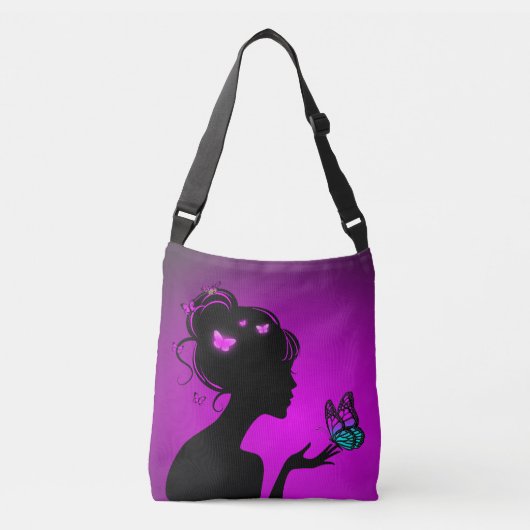 Sac Ajustable La femme papillons violets (Devant)