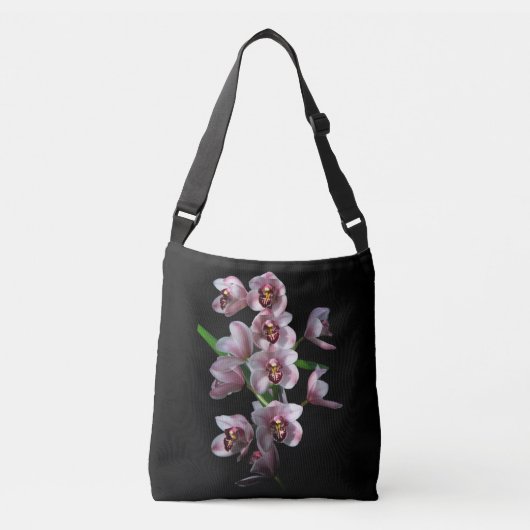Sac Ajustable La folie des orchidées sur le noir (Devant)