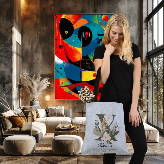 Sac Ajustable La grâce noble de Xena - Monogramme floral de Boho