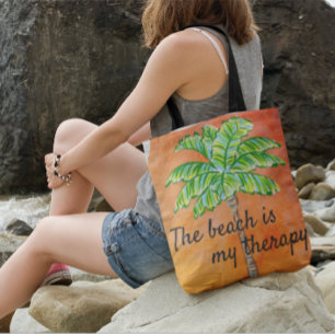 Sac Ajustable La plage est My Therapy Orange Tropical Palm Tree